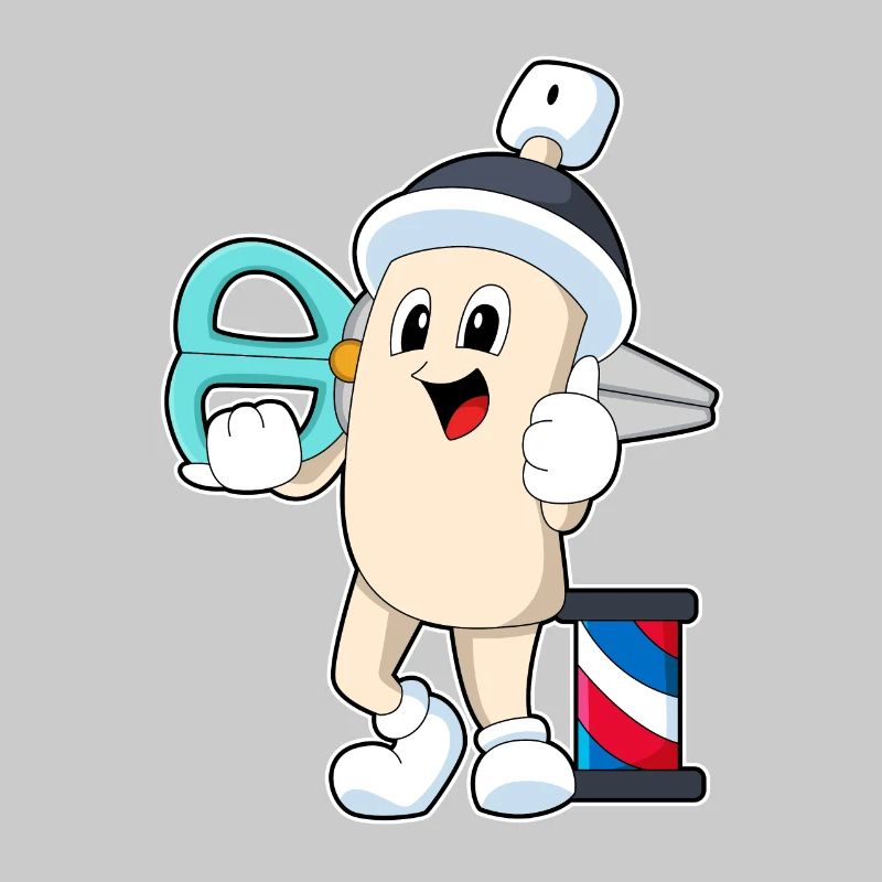 Laque de coiffure comme coiffeur avec des ciseaux