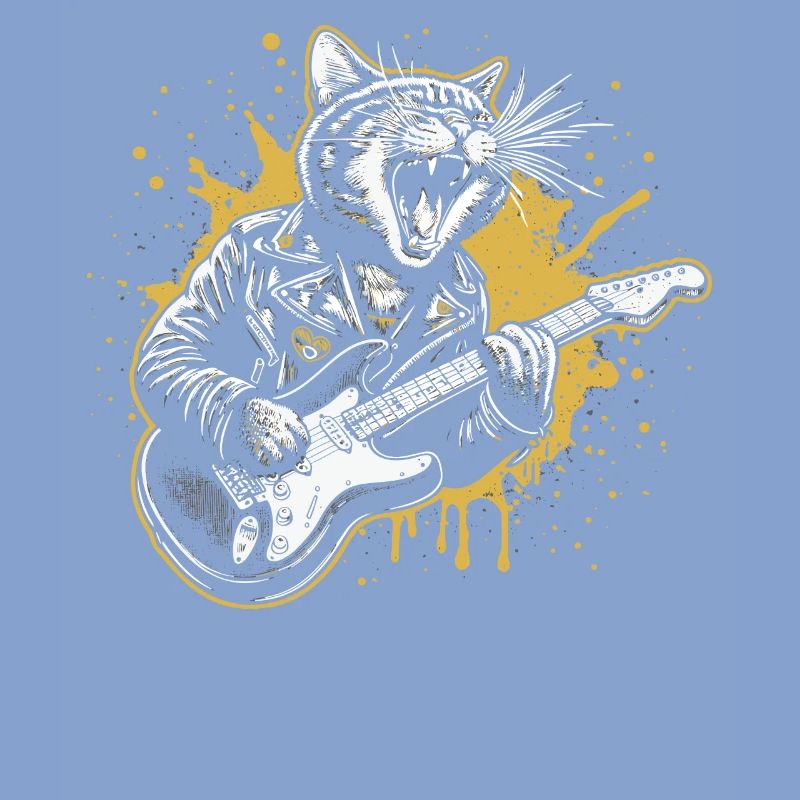 Rock Music Cat Funny Humor Gift Idea
