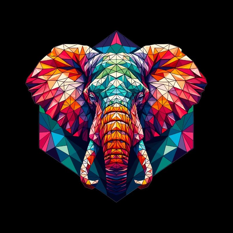 Elephant in polygon illustration