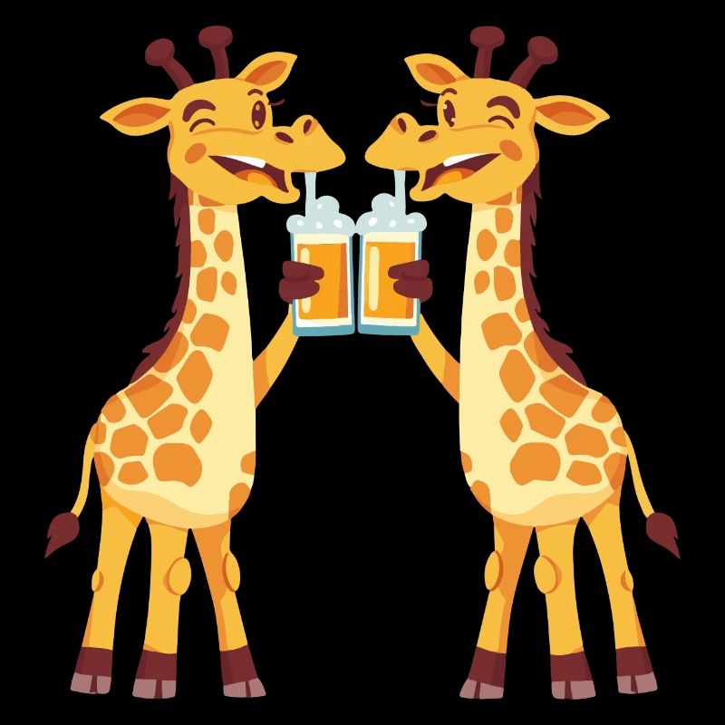 Giraffe Comic Tier Bier Lustig Saufen