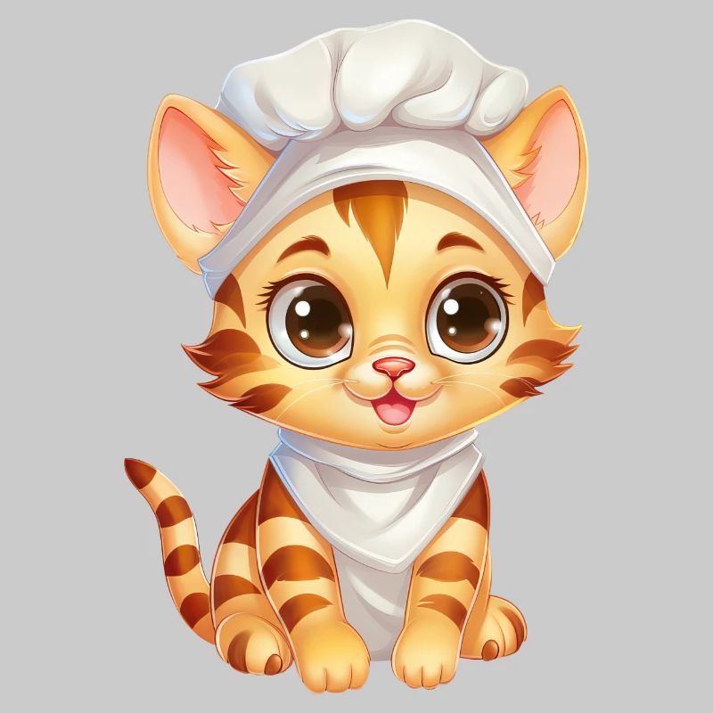 Mignon chat du Bengale Chef Comic Design