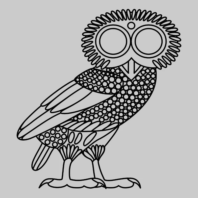 Eule der Athene [Black Outline (nur Eule)]