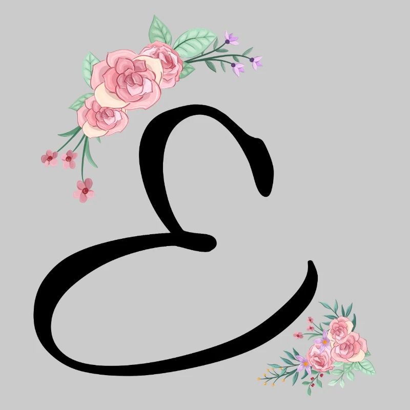 Lettre e fleurs