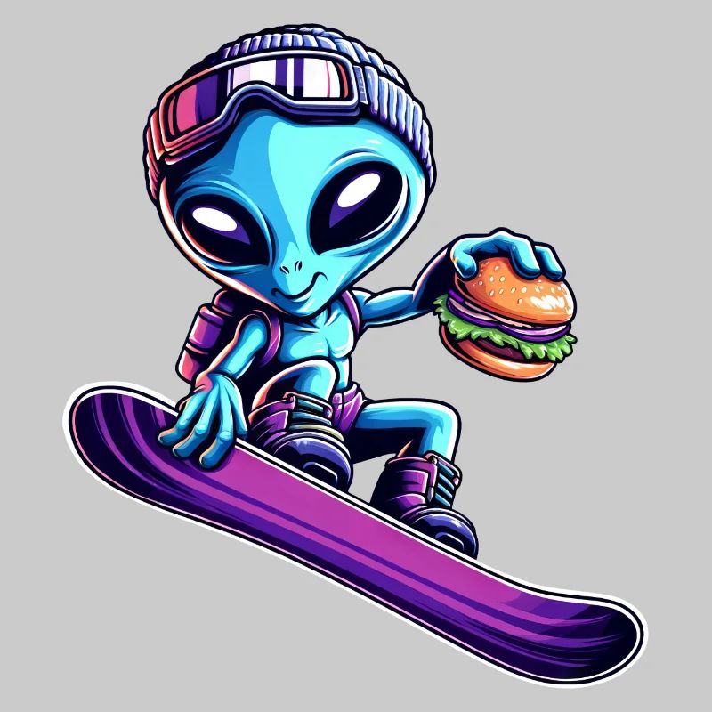Alien Snowboard Hamburger Abenteuer