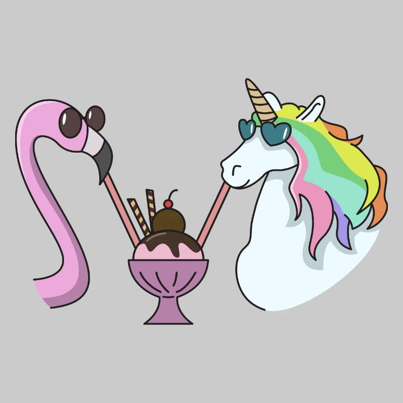 Flamingo Einhorn Eisbecher Geschenk Sommer Eis