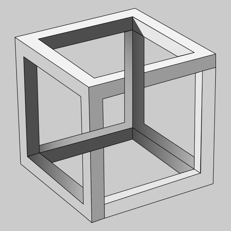 Cube optical illusion
