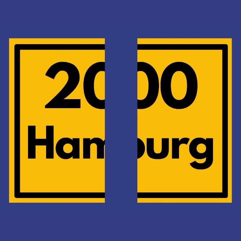 Panneau de lieu - puis rétro urbain code postal 2000 Hambourg
