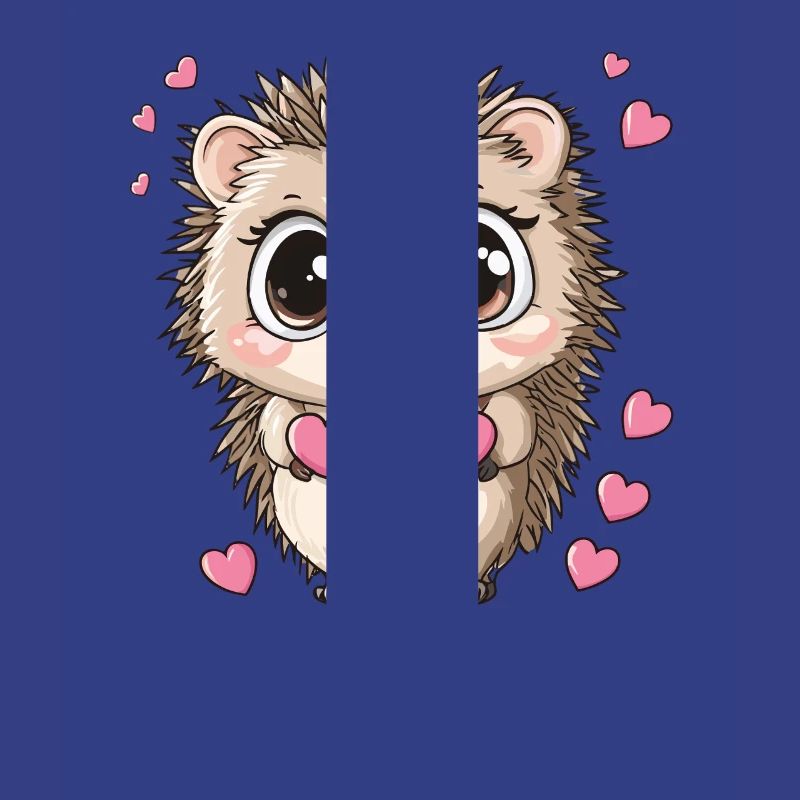 Hérisson avec des cœurs