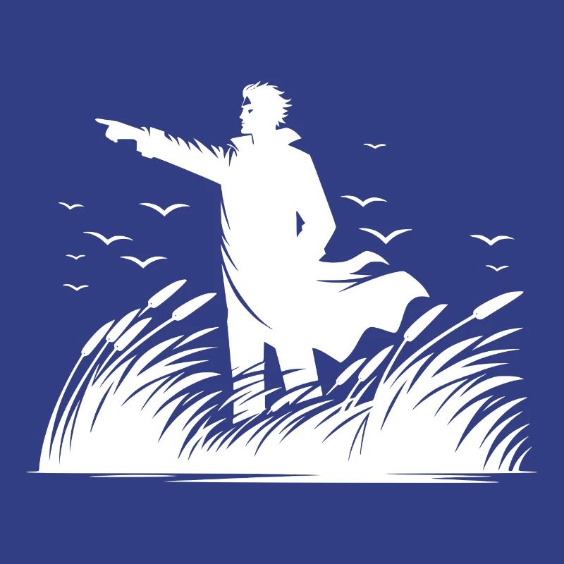 Coast guard by the sea fixed view on the horizon