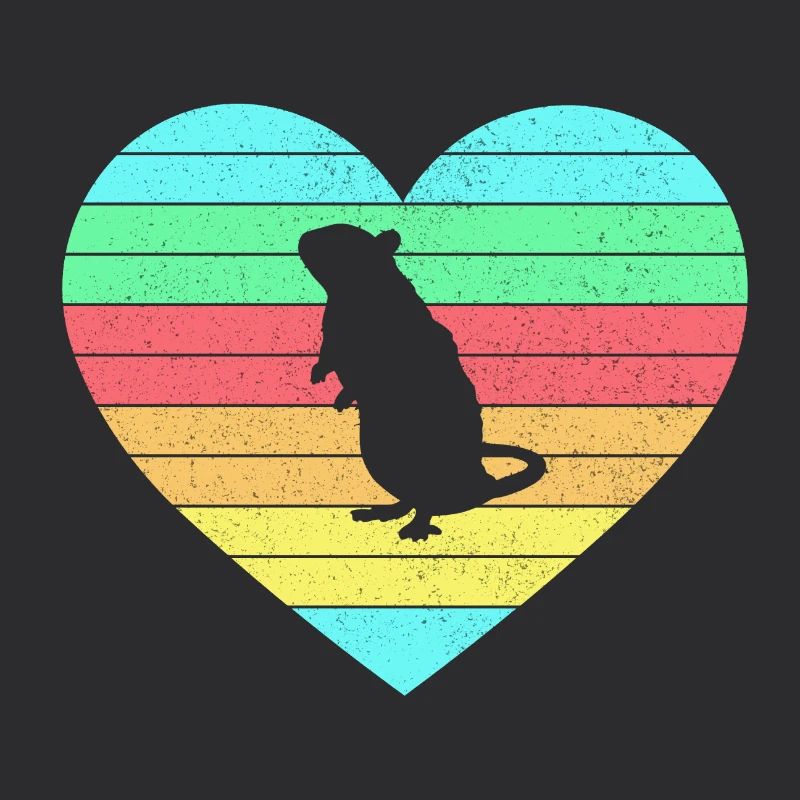 Mouse heart design with rainbow / gift