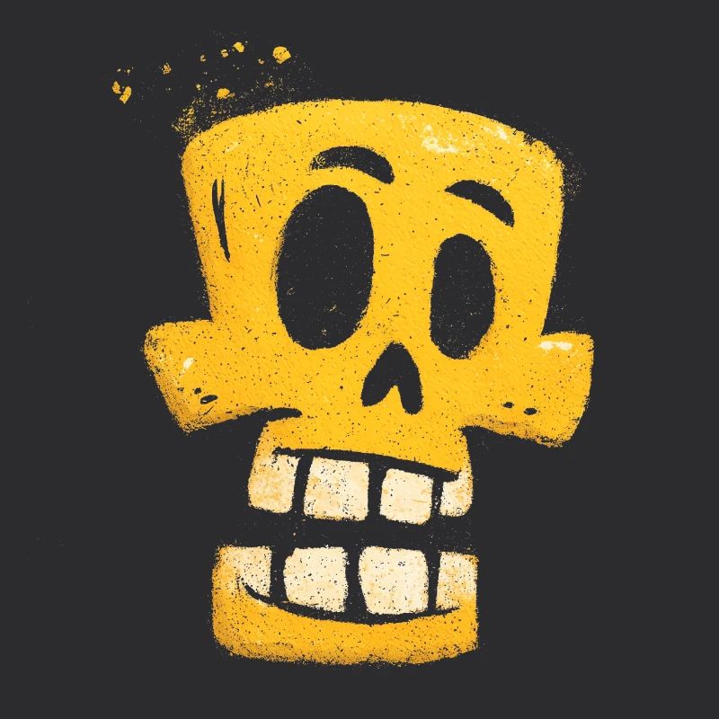 Sourire squelette jaune de graffiti