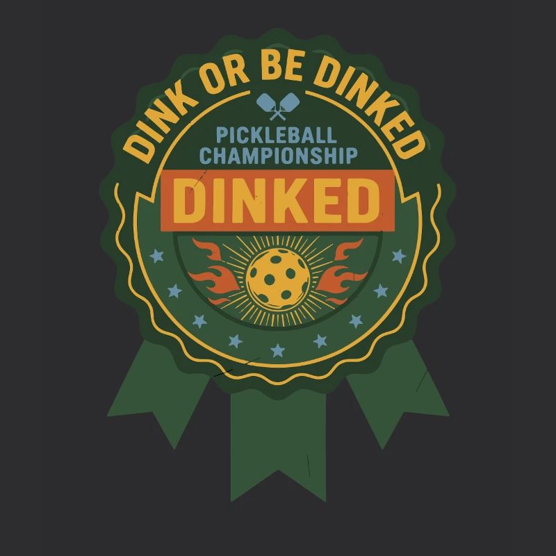 Pickleball-lustiger Spieler Dink Oder Werde Dinked