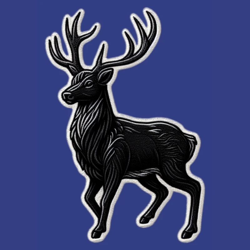Schwarzer Hirsch Geweih Patchmotiv