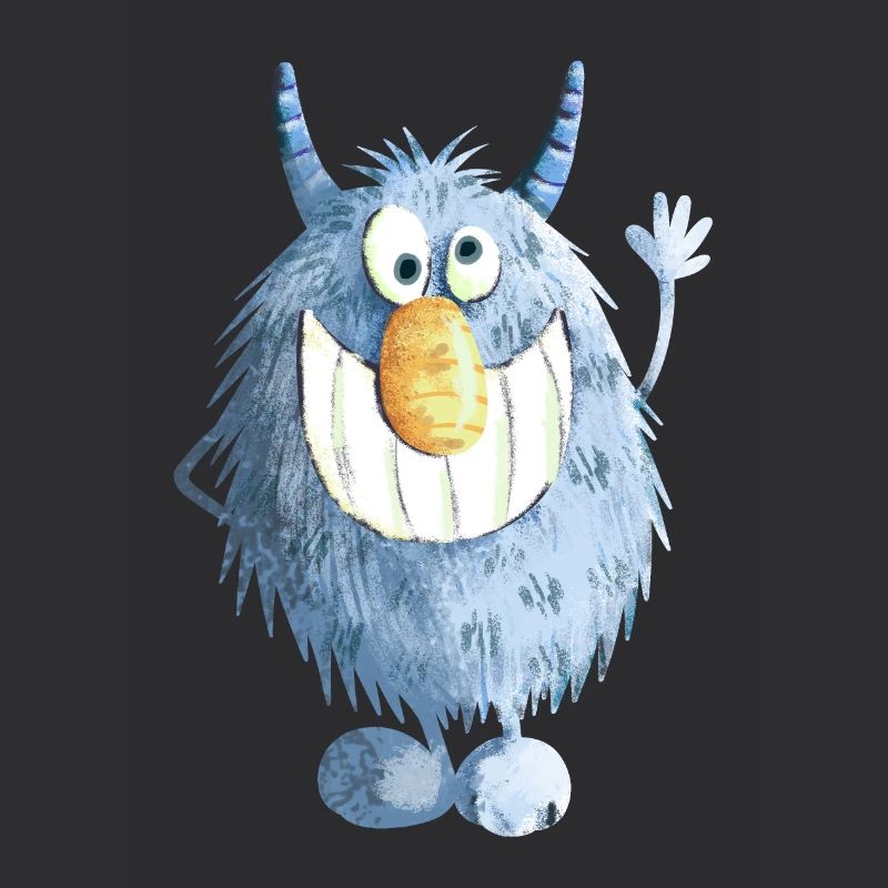 Monstre grimaçant bleu