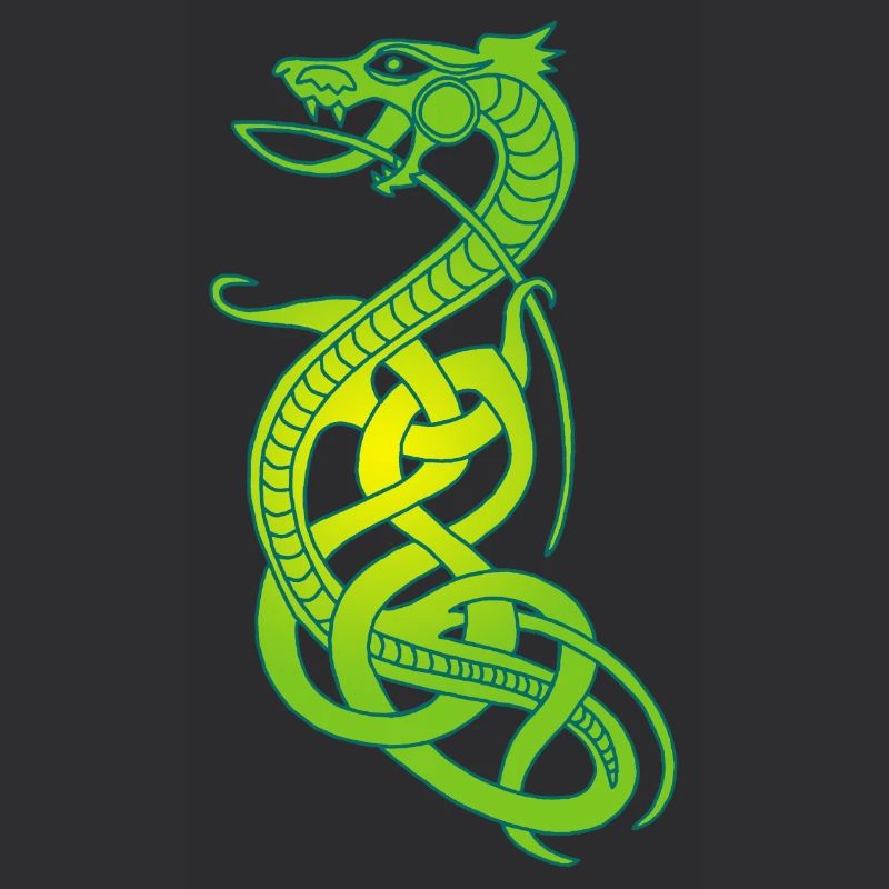 Serpent vert et jaune infini