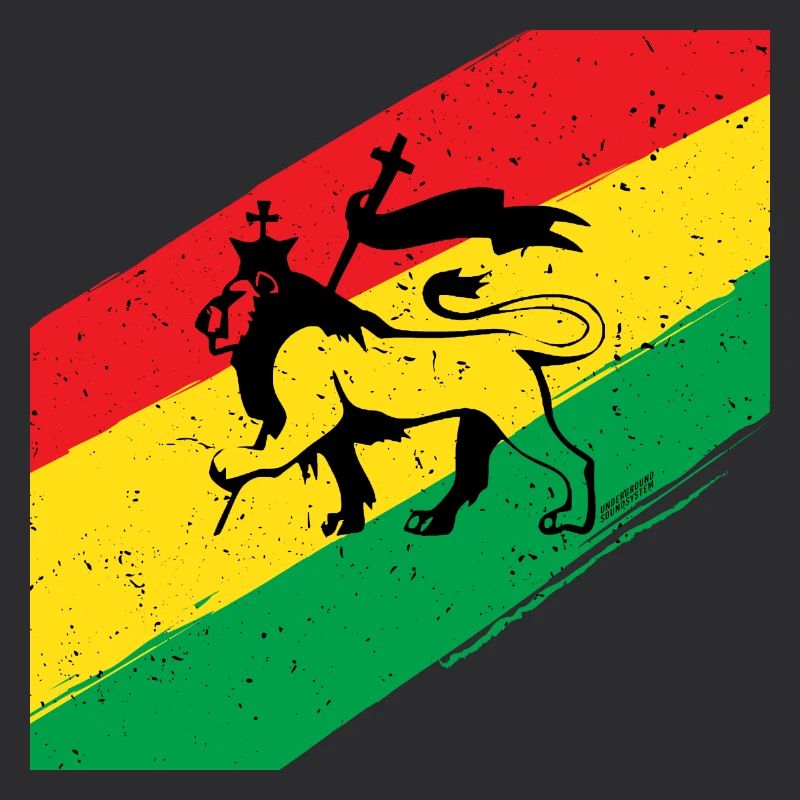 Lion rasta devant un drapeau tricolore