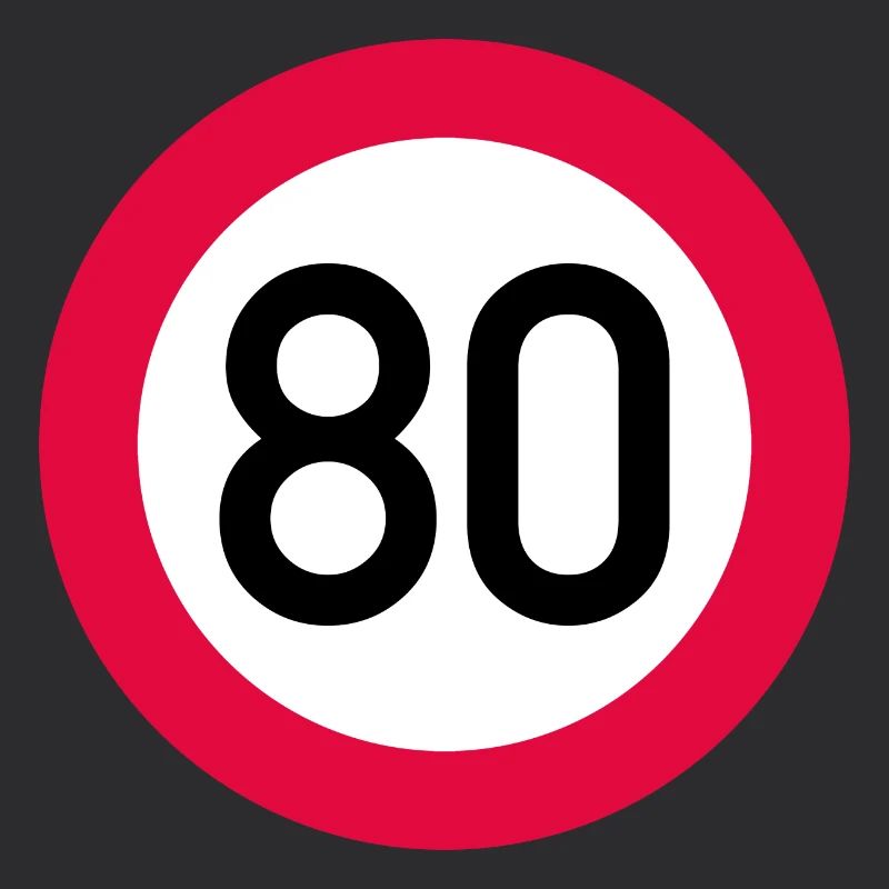 80 ans Attention ! Panneau de signalisation 80 km/h