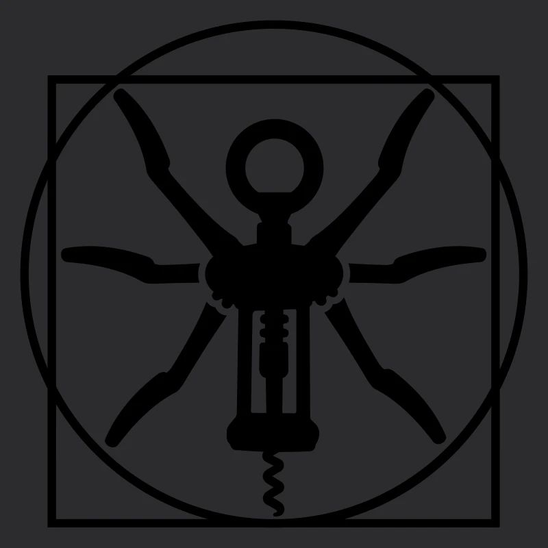 Vitruvian Mann Wein Korkenzieher Leonardo Da Vinci