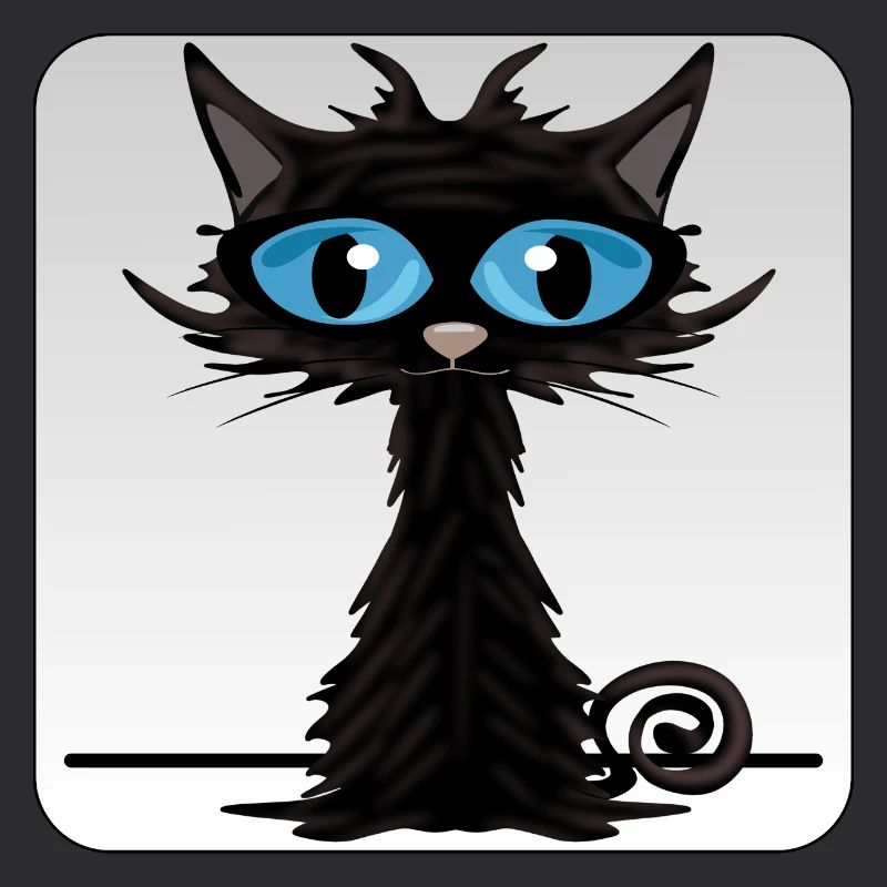 Chat noir aux yeux bleus