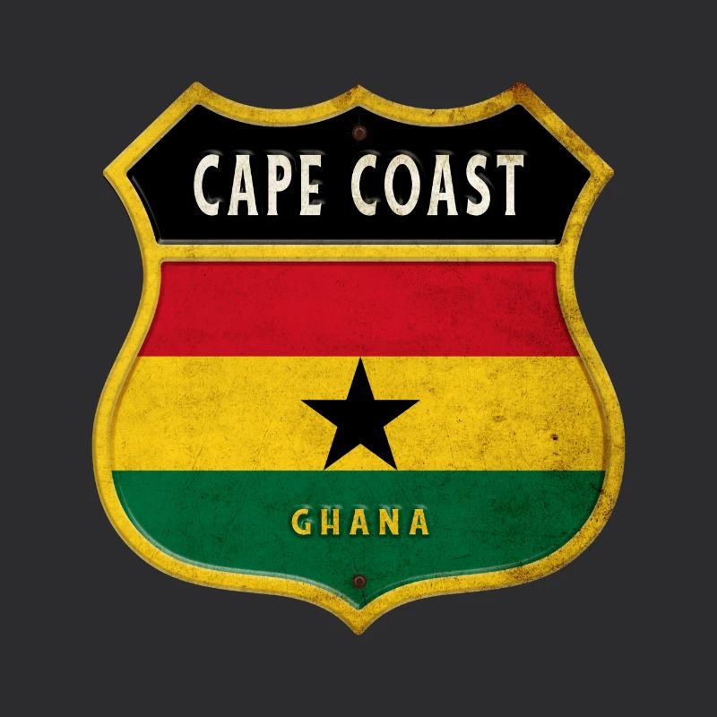 Design du drapeau du Ghana à Cape Coast