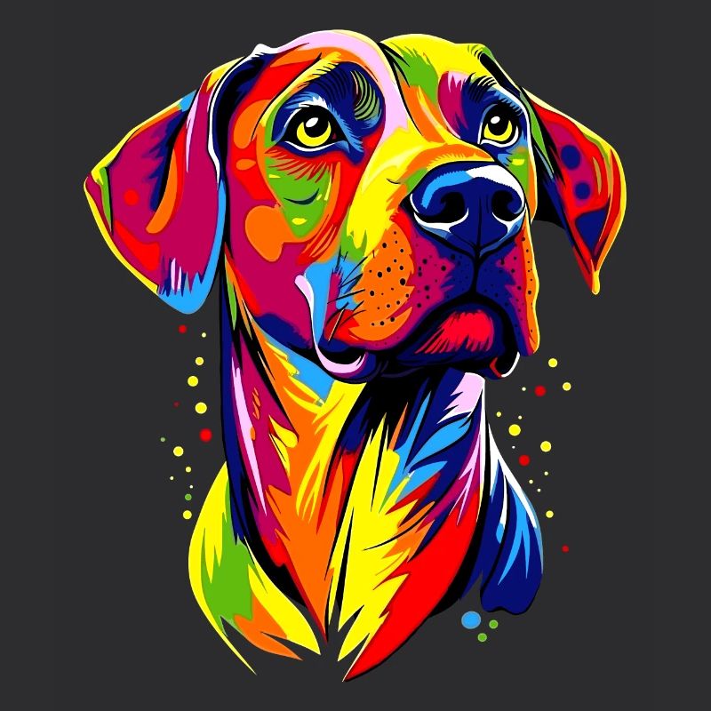 Rhodesian Ridgeback Popart Regenbogen Bunt Hunde