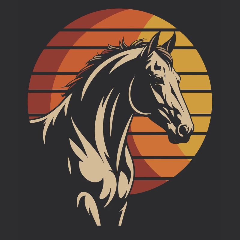 Design élégant pour chevaux dans le style du coucher du soleil