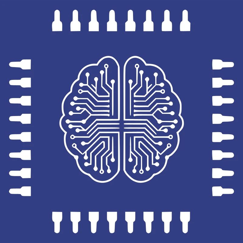 AI Brain Chip Processor Tech Vector