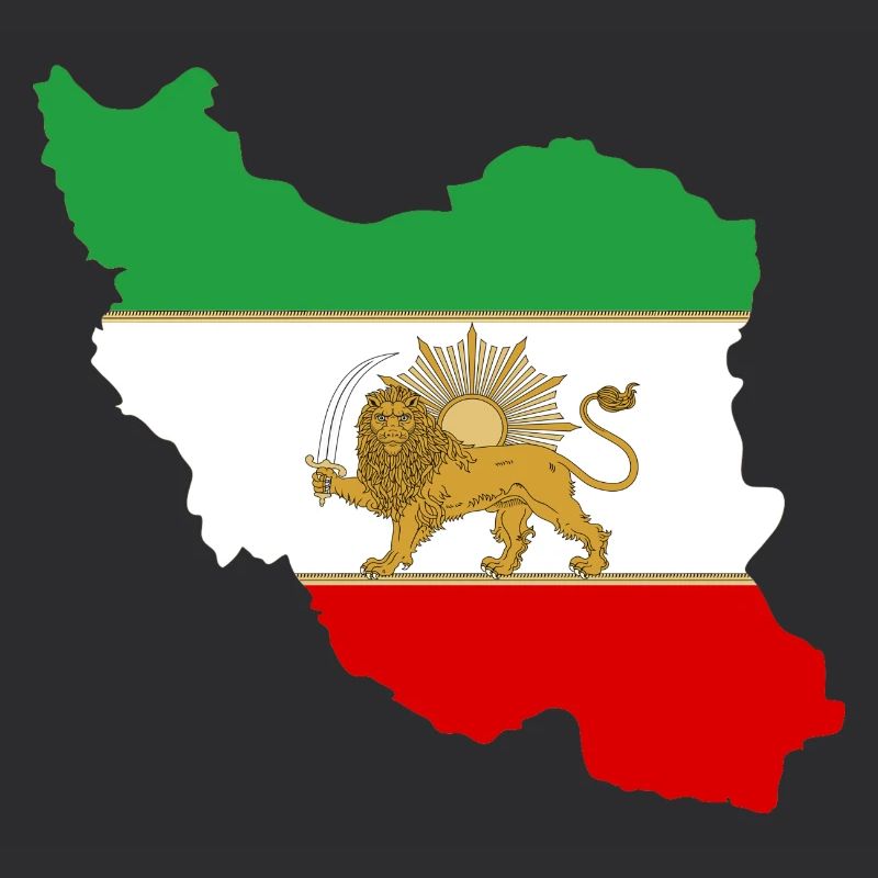 Drapeau iran Lion et Soleil - شیر خورشید پرچم
