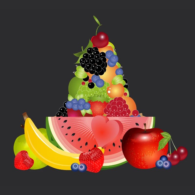 pyramide de fruits colorée avec pastèque
