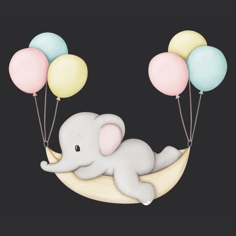 mignon bébé éléphant dans un hamac
