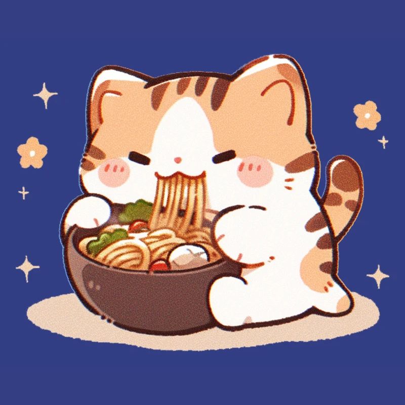 Mème de chat mangeant des spaghettis