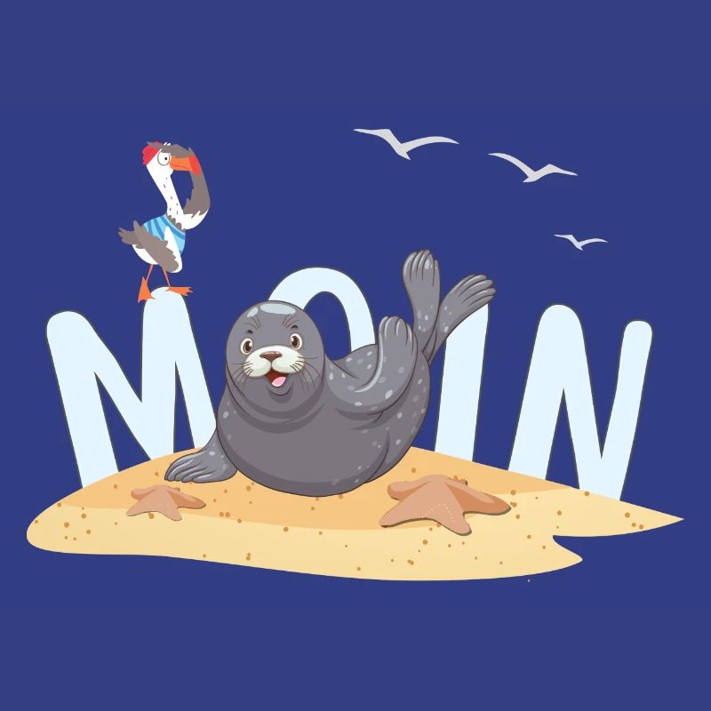Moin Robbe Möwe Strand