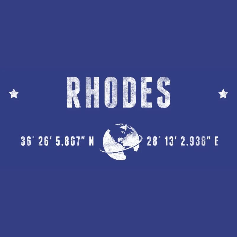Rhodes Stylized Geographical Coordinates