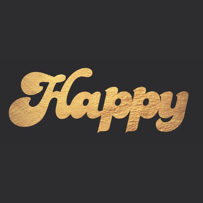 Happy Gold Squiggles Cursive Citations de bonheur