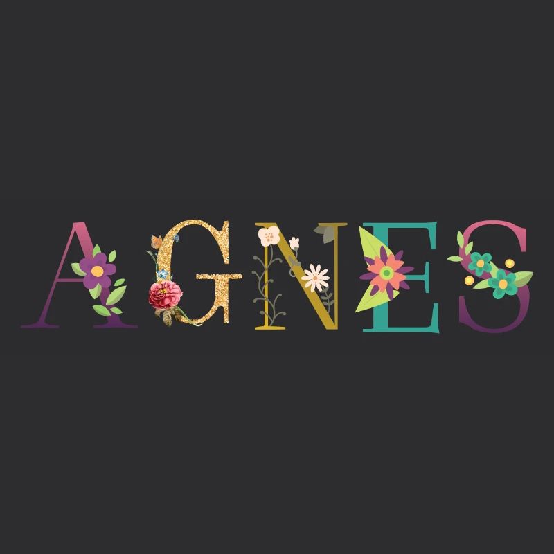 AGNES Name mit Blumen geschmückt