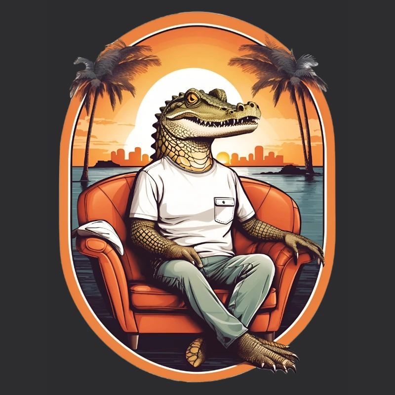 Alligator on sofa