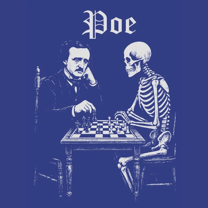 Poe and Skeleton Chess Duel