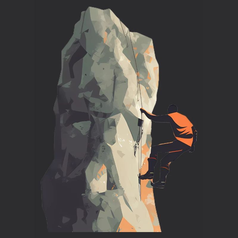 Grimpeur sur la paroi rocheuse
