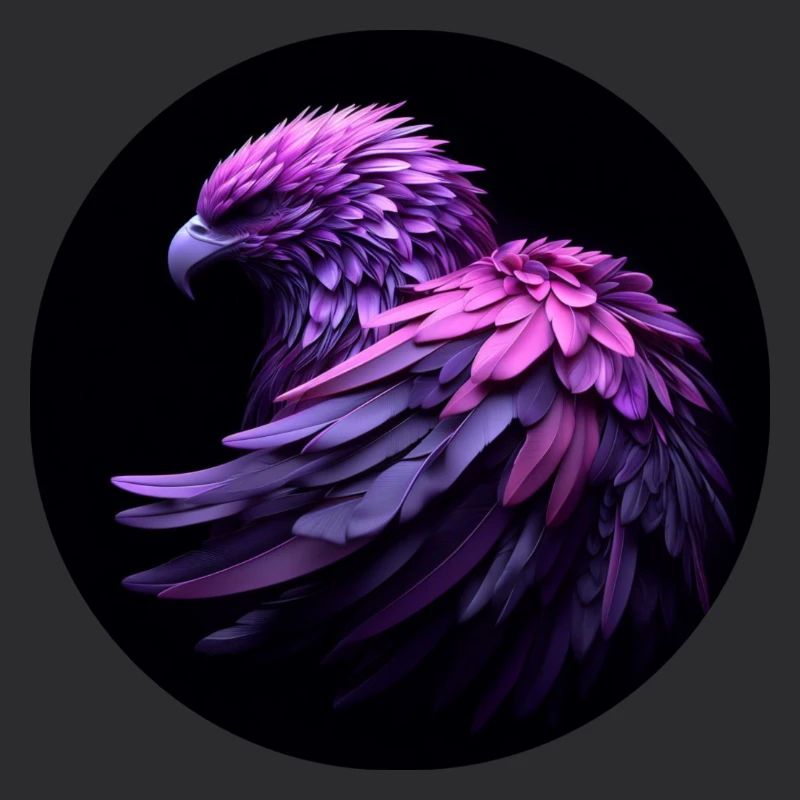 aigle violet sur fond noir