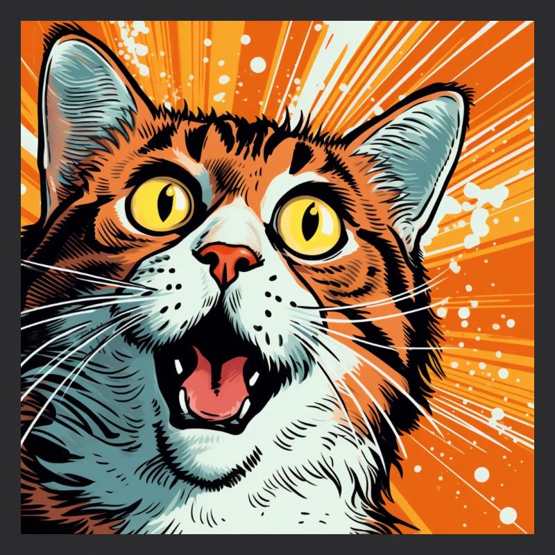 Illustration de chat expressive dans le style pop art