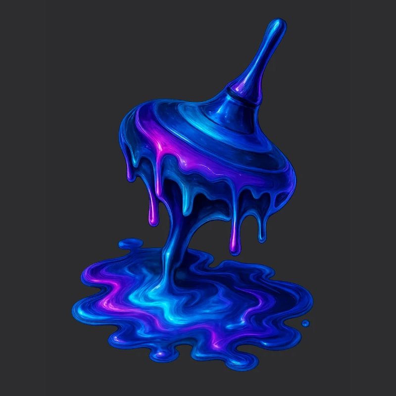 Schmelzender Kreisel Blau Lila