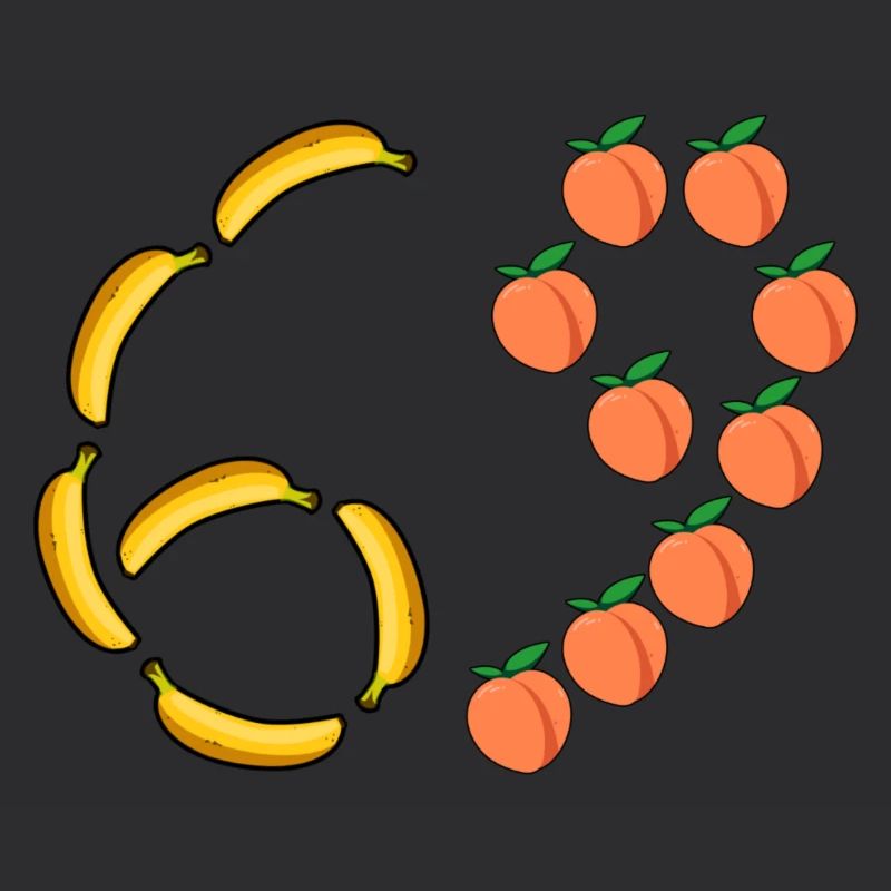 Fruit Motif Bananas and Peaches