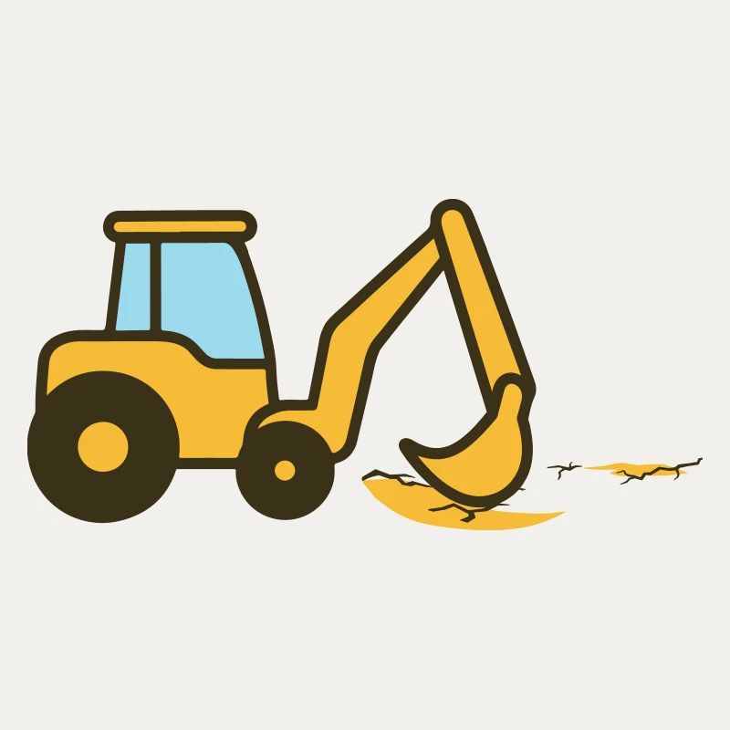 Excavatrice à dessins animés dans le sable
