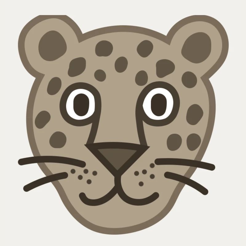 Dessin animé mignon visage de léopard