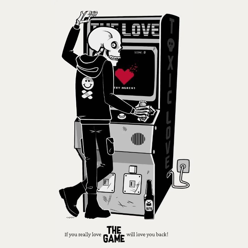Skeleton at Retro Arcade Heartbreak