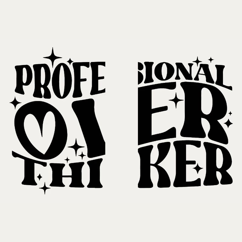 Professioneller Überdenker Witzige Typografie Humor