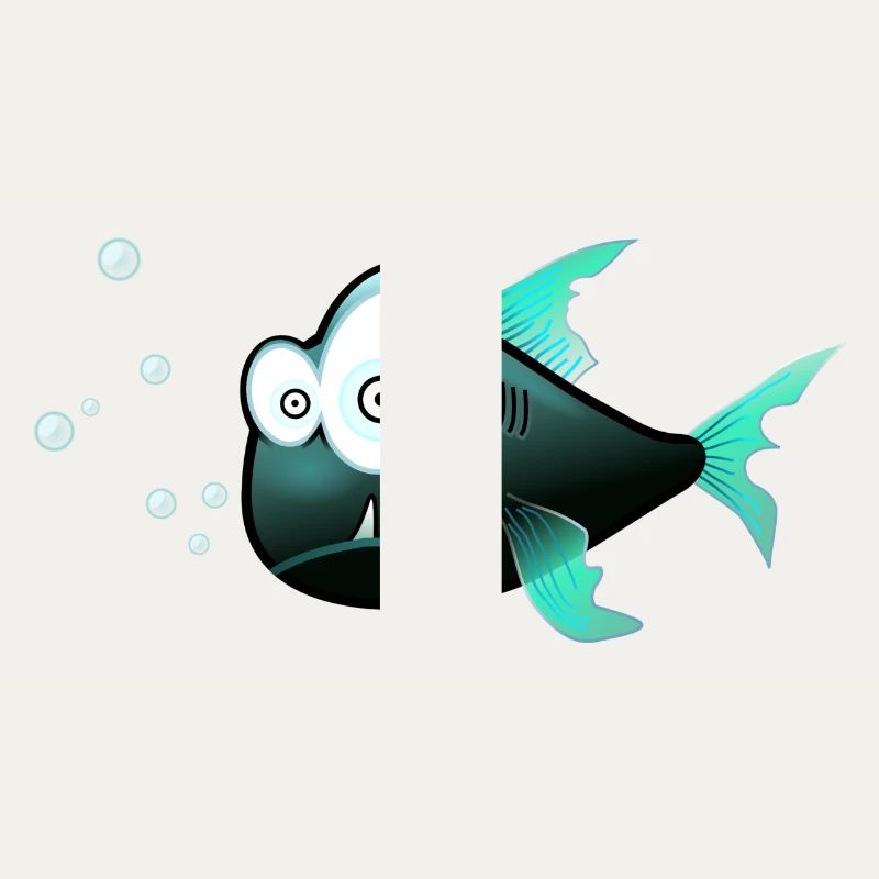 Fisch mit Zähnen Comic Hai