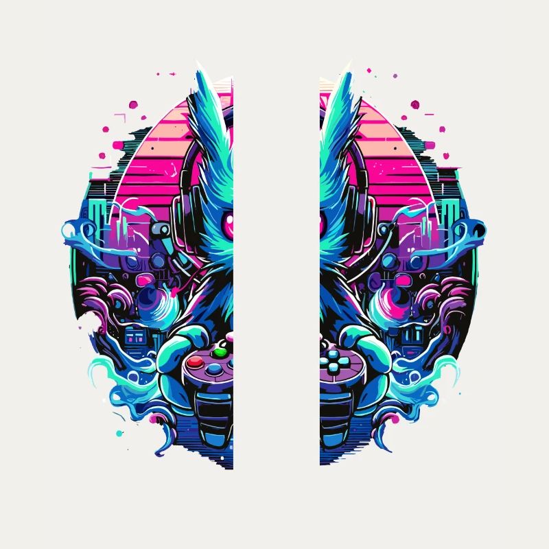 Synthwave Zocker Gaming Alien