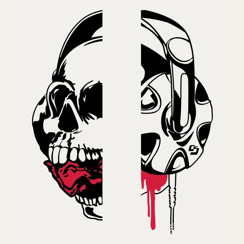 Schädel Musik vect von Custom