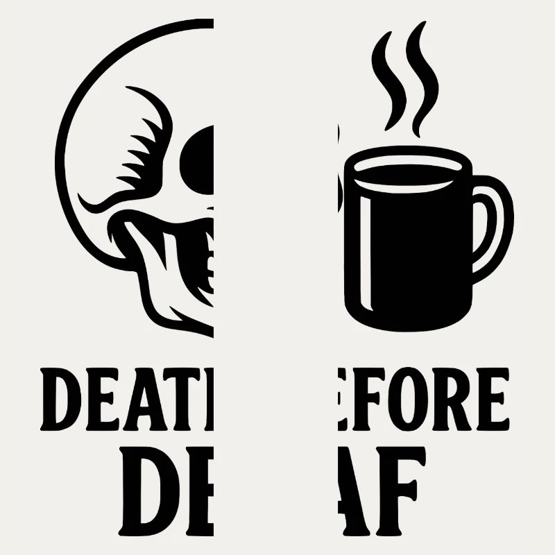 Death Before Decaf Skull, Coffee, Caffeine, Funny